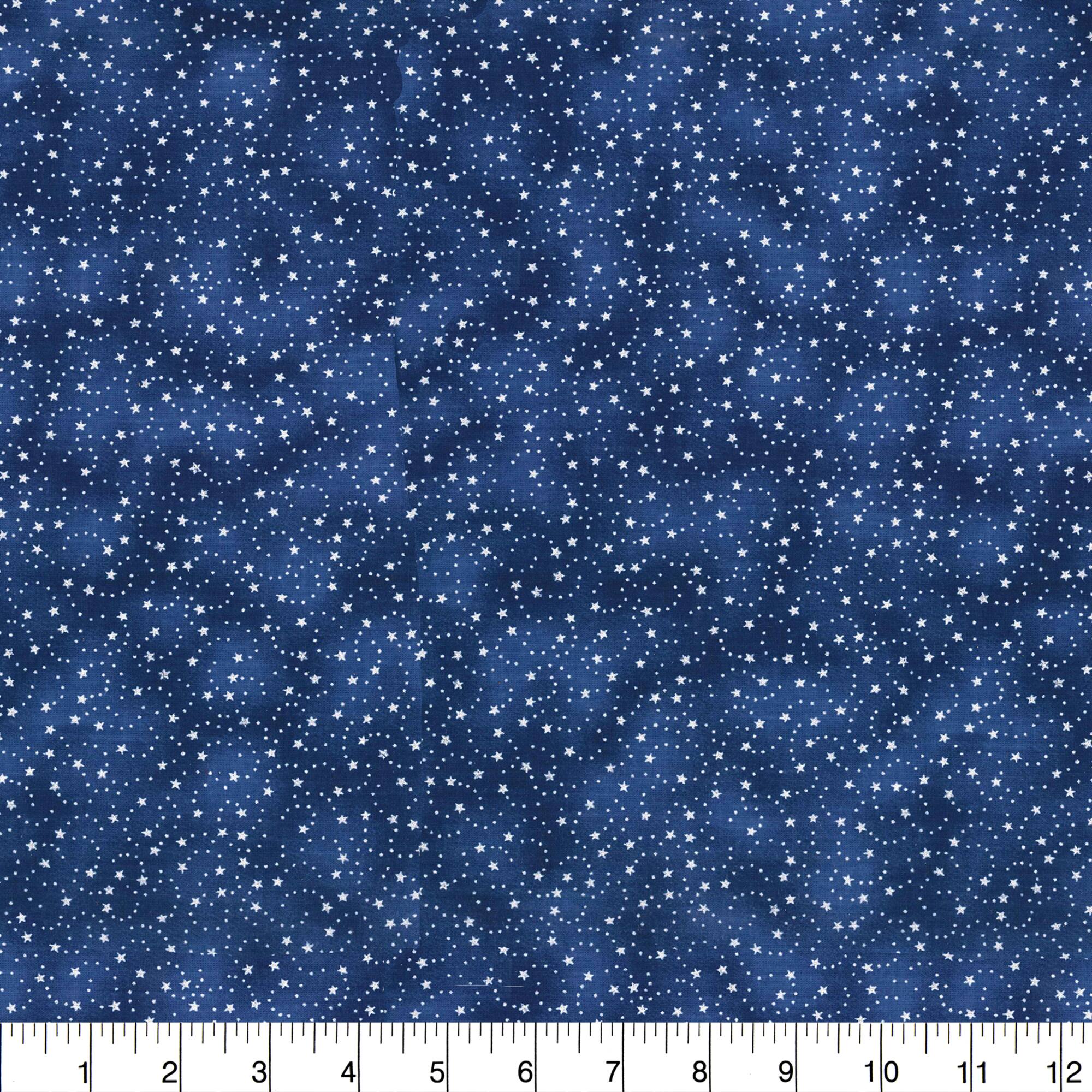 Fabric Traditions Navy Swirling Stars Cotton Fabric